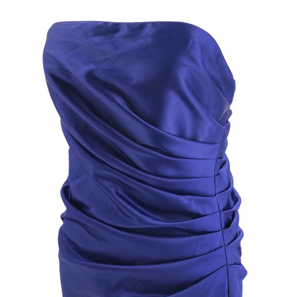 Onyx Nite NEW Womens Size 4 Strapless Purple Satin Ruched Mini Dress Event Dress - Picture 5 of 9